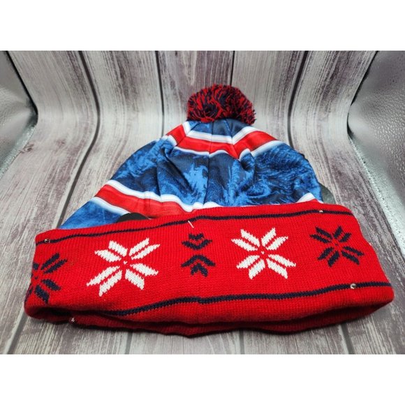 New England Patriots LED Light Up Knit Pom Pom Hat Beanie Cap NFL Official - Picture 8 of 9